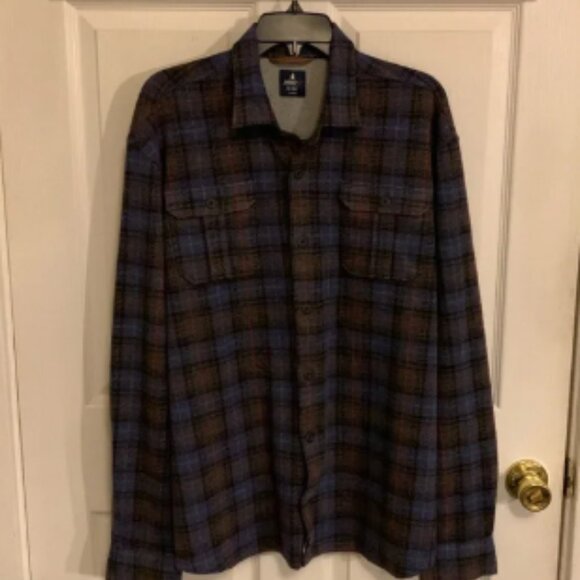 JOHNNIE-O Men's Demarco Stretch Flannel Lodge Shirt Men Midnight Size XL - Picture 1 of 12
